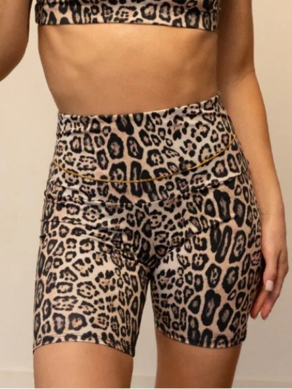 ONZIE Leopard Print High-Waisted Biker Short (S/M)